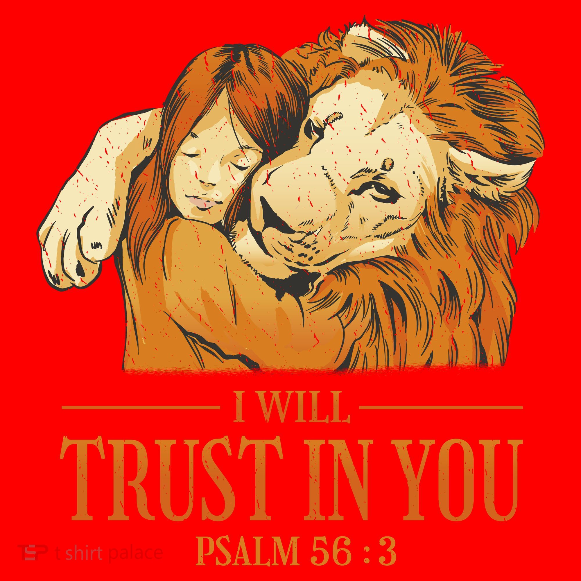 Lion And Girl I Will Trust In You Psalm 56 : 3 Santa Hat