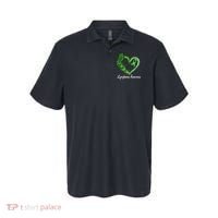 Lymphoma Awareness Green Ribbon Heart Lymphoma Warrior Polo thumb 0