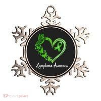 Lymphoma Awareness Green Ribbon Heart Lymphoma Warrior Ornament thumb 0