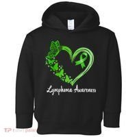 Lymphoma Awareness Green Ribbon Heart Lymphoma Warrior Toddler Hoodie thumb 0