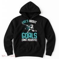 Life´s About Goals Hockey Player Ice Hockey Boy Hoodie thumb 0