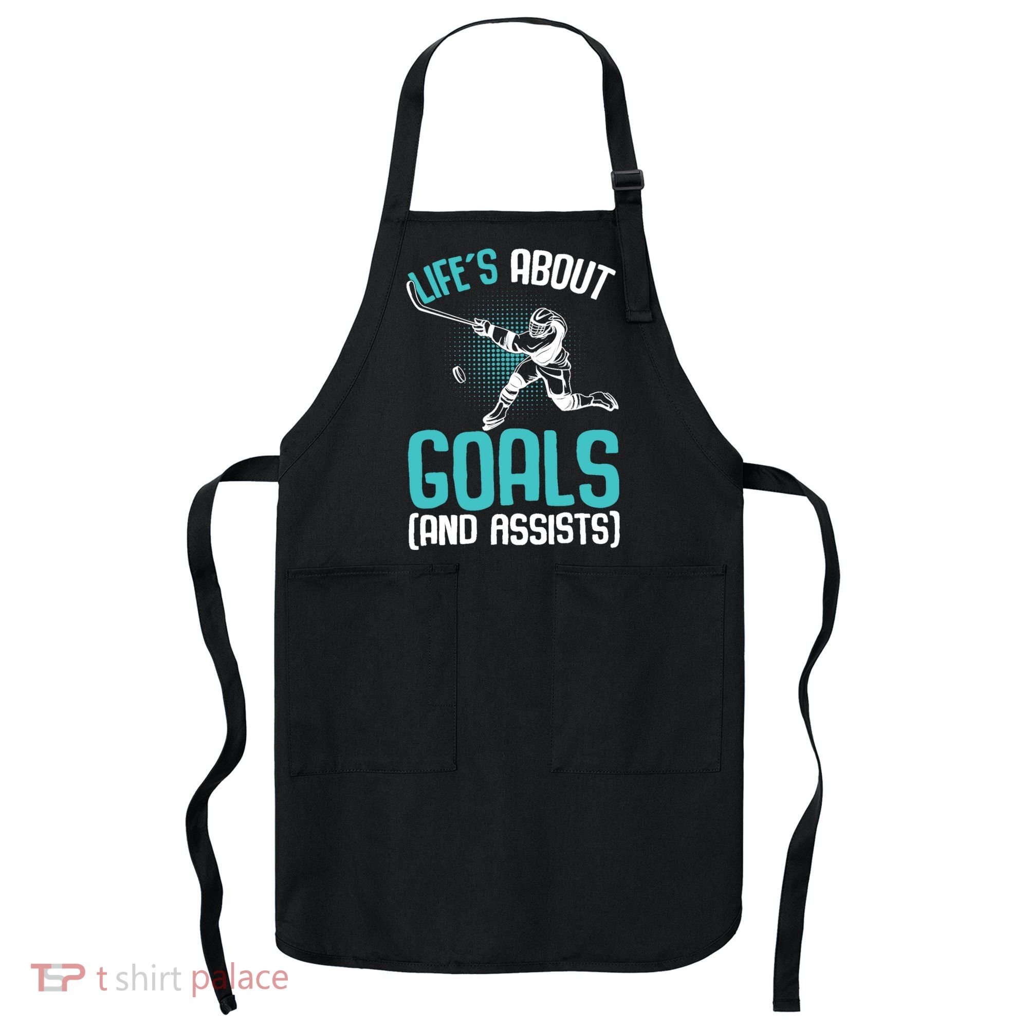 Life´s About Goals Hockey Player Ice Hockey Boy Apron