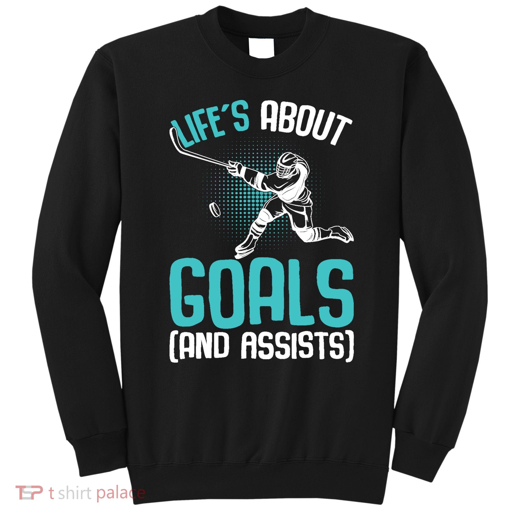 Life´s About Goals Hockey Player Ice Hockey Boy Sweatshirt