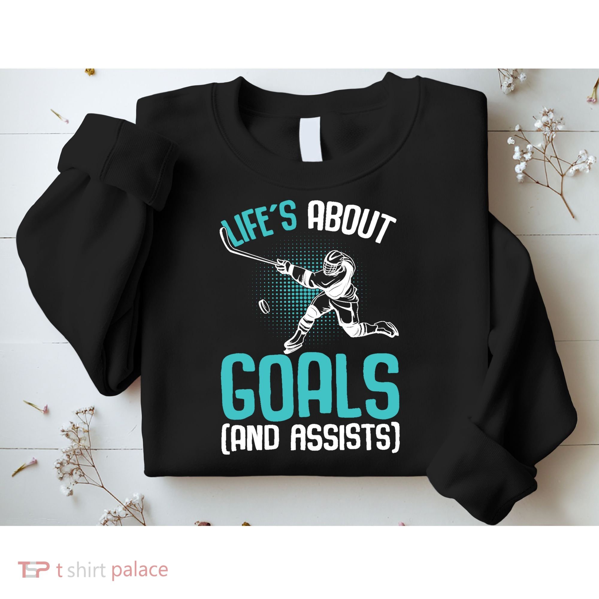 Life´s About Goals Hockey Player Ice Hockey Boy Sweatshirt