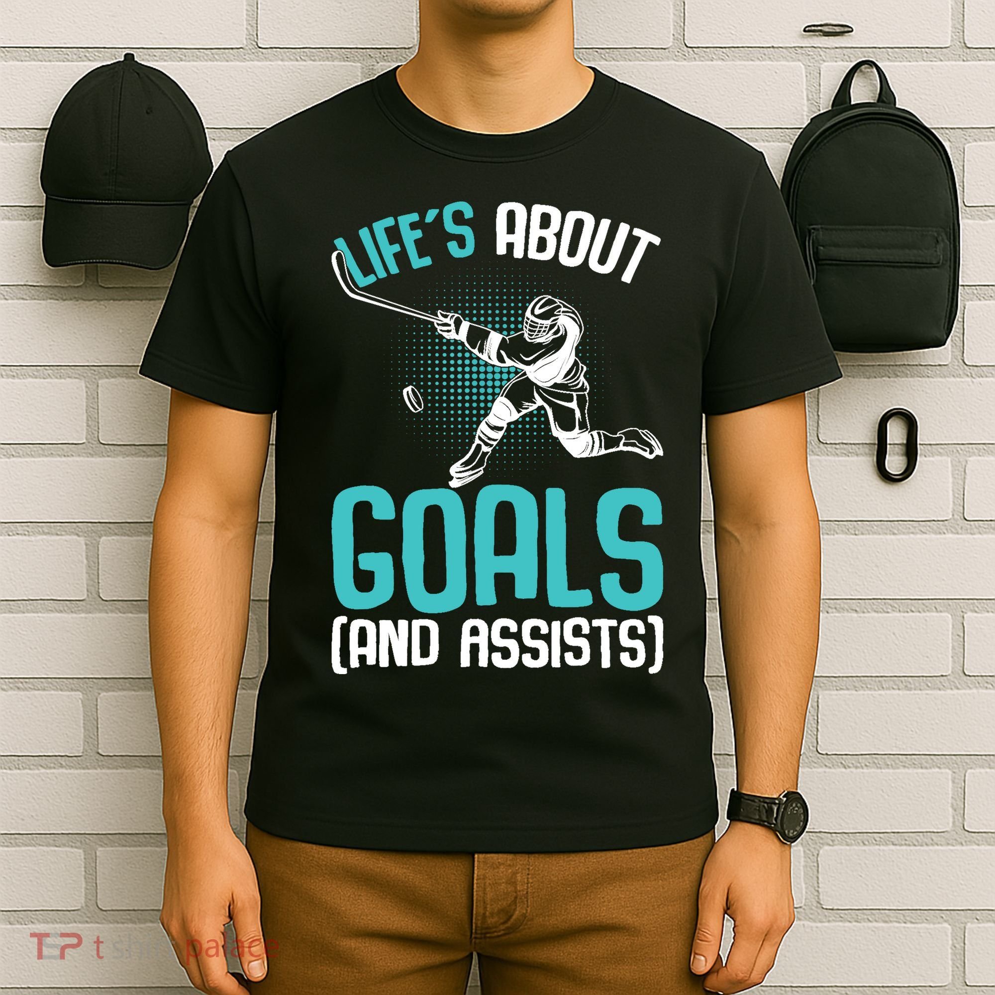 Life´s About Goals Hockey Player Ice Hockey Boy T-Shirt