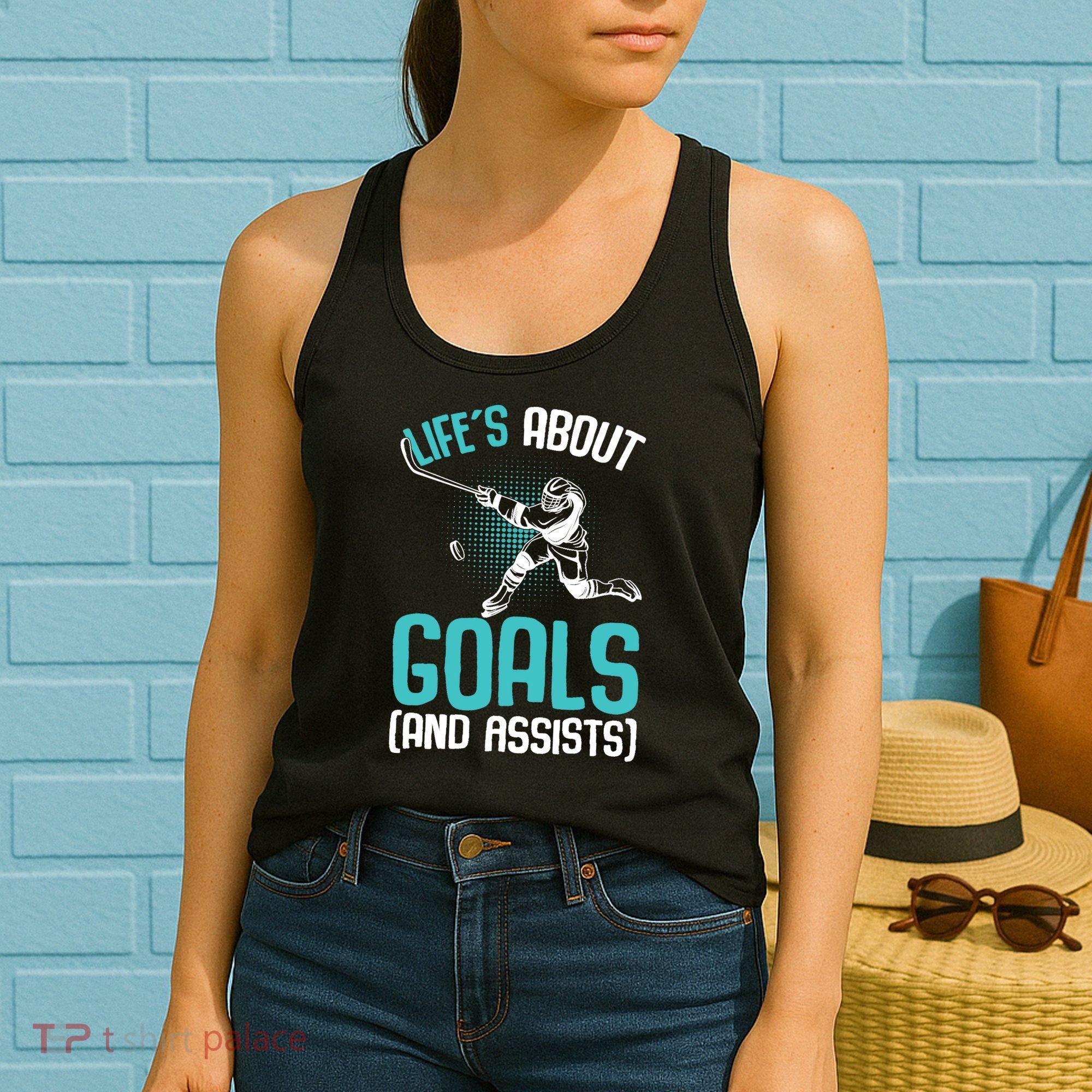 Life´s About Goals Hockey Player Ice Hockey Boy Women's Tank Top