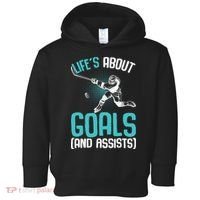 Life´s About Goals Hockey Player Ice Hockey Boy Toddler Hoodie thumb 0