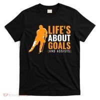 Life's About Goals Ice Hockey Shirt For Boys Ice Hockey TShirt T-Shirt thumb 0