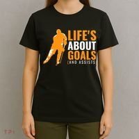 Life's About Goals Ice Hockey Shirt For Boys Ice Hockey TShirt T-Shirt thumb 4