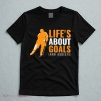 Life's About Goals Ice Hockey Shirt For Boys Ice Hockey TShirt T-Shirt thumb 5