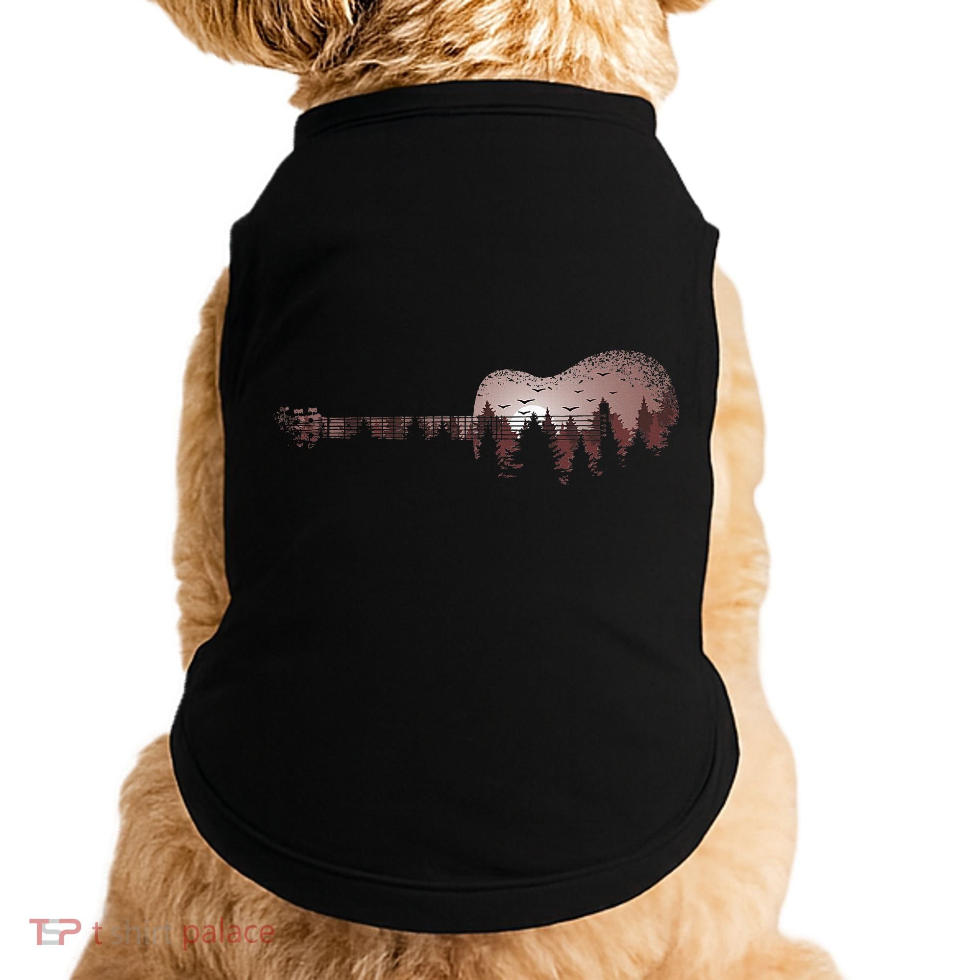 Landscape Acoustic Guitar Forest Trees Musician Guitarist Doggie Tank