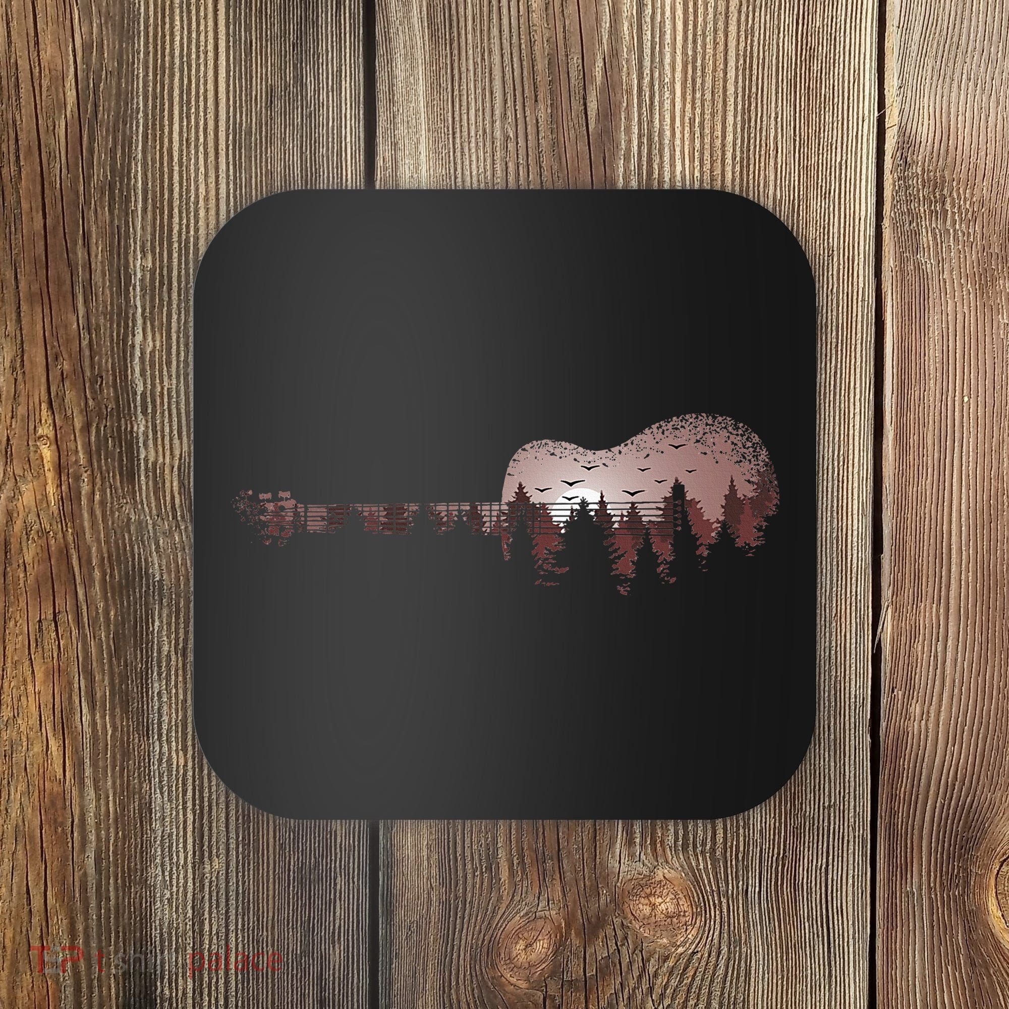 Landscape Acoustic Guitar Forest Trees Musician Guitarist Coaster