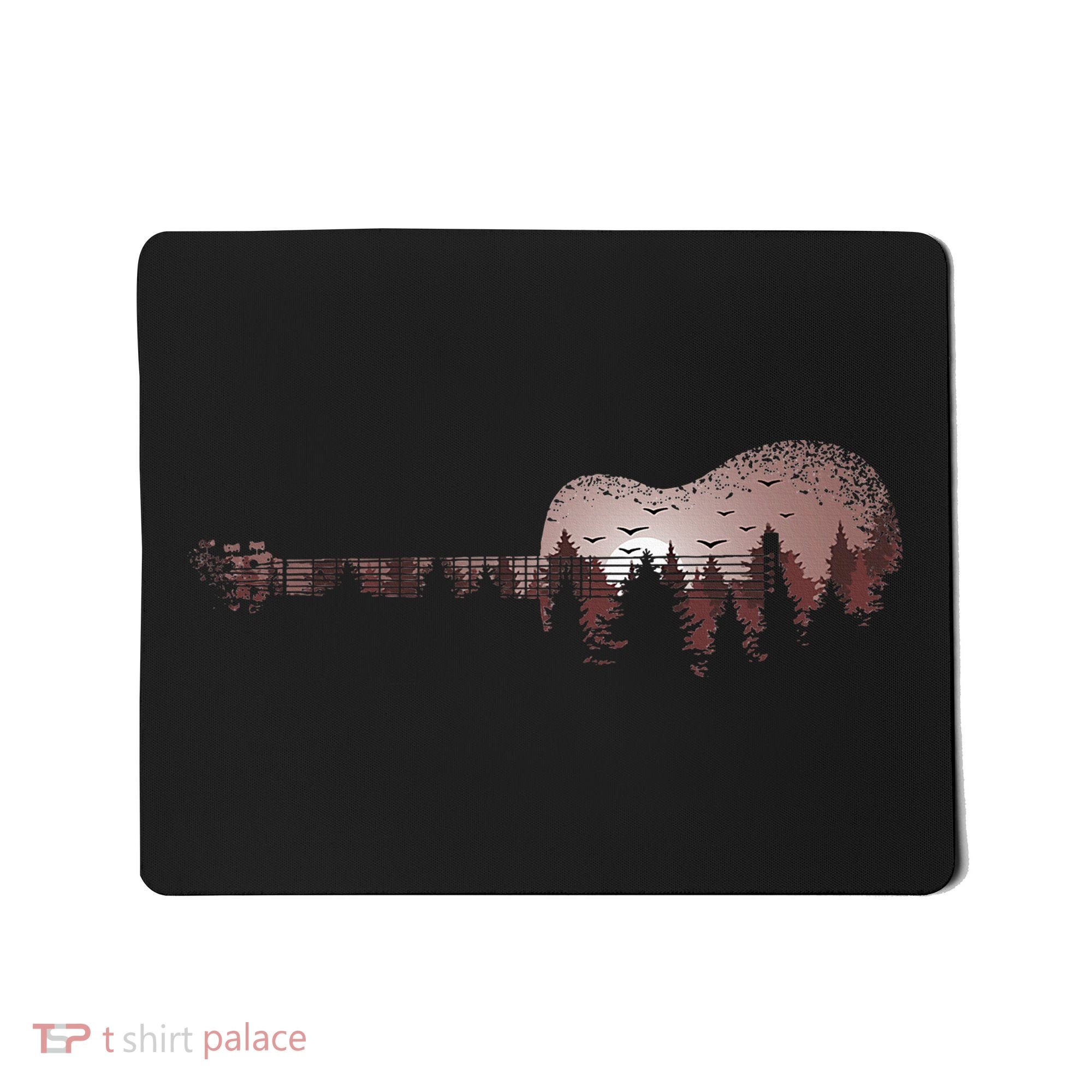 Landscape Acoustic Guitar Forest Trees Musician Guitarist Mousepad