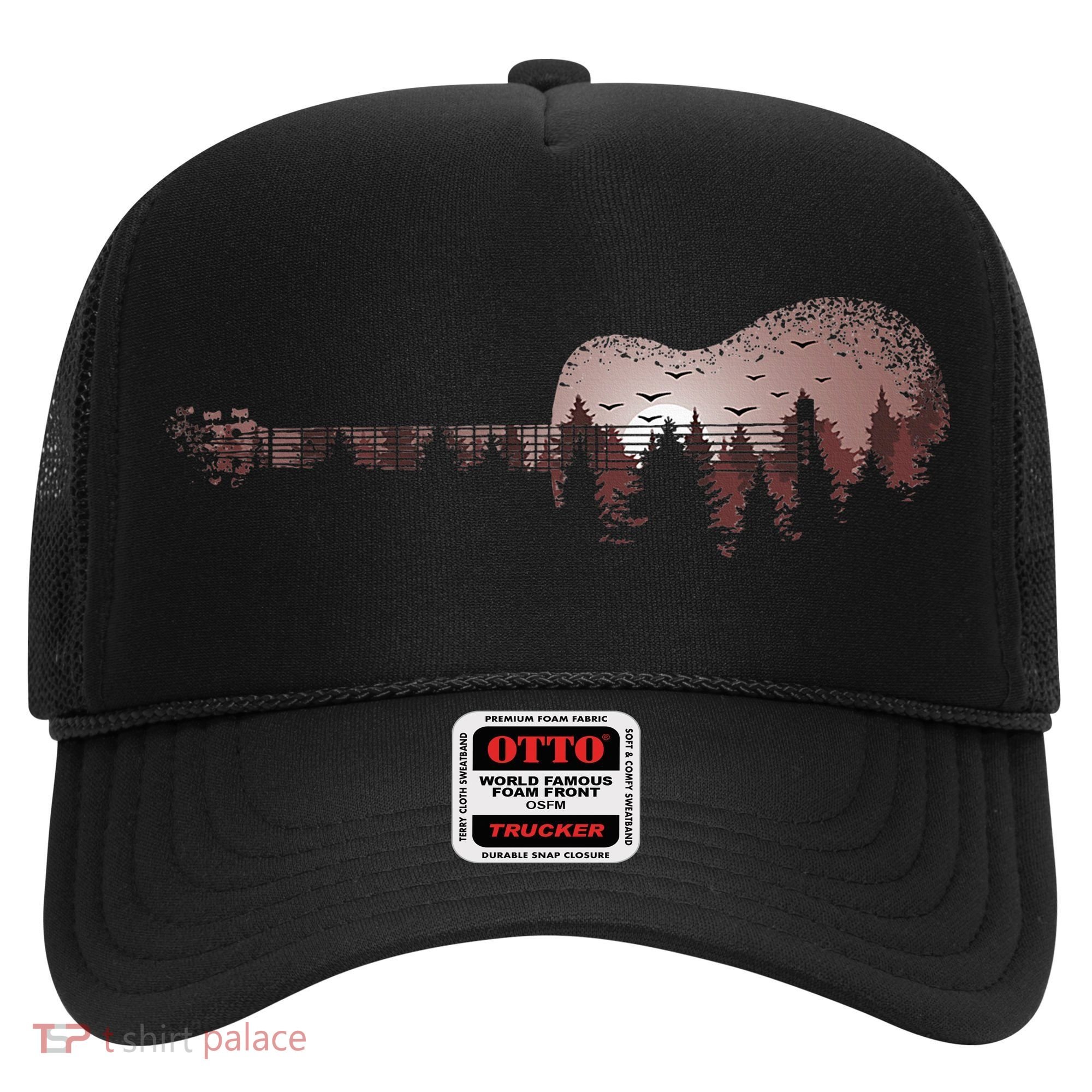 Landscape Acoustic Guitar Forest Trees Musician Guitarist Hat