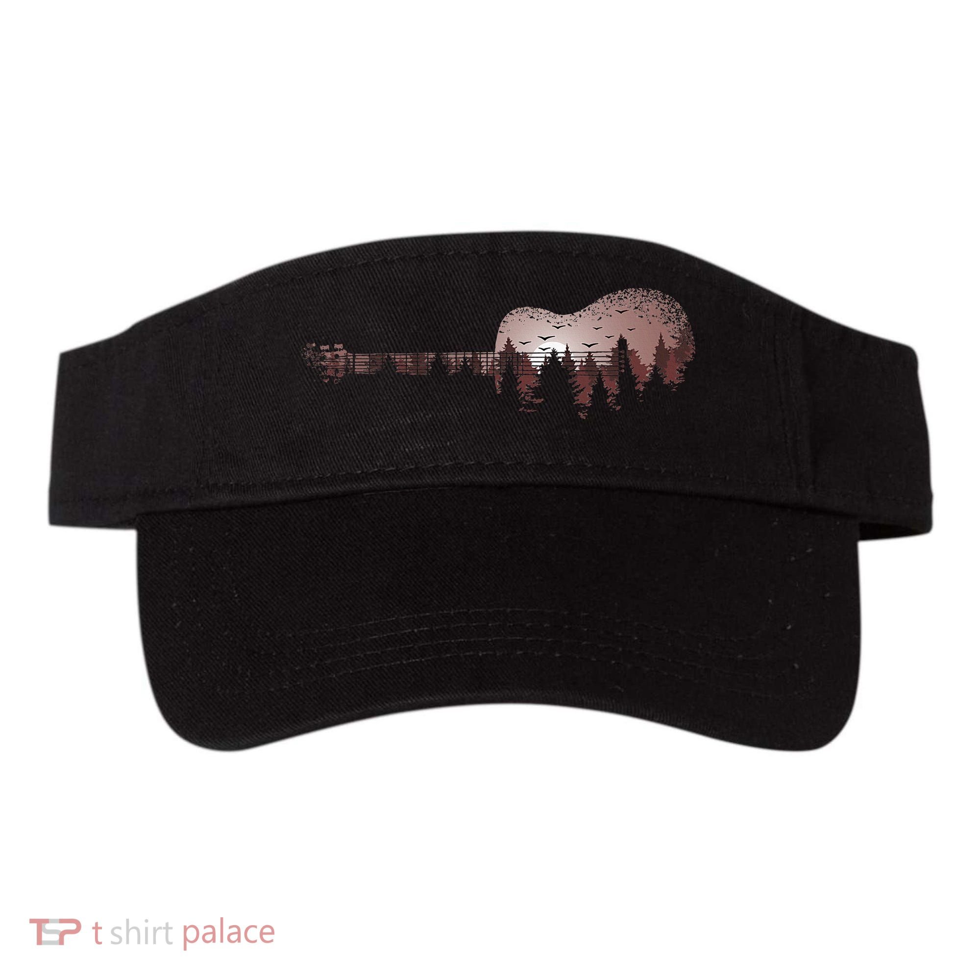 Landscape Acoustic Guitar Forest Trees Musician Guitarist Visor
