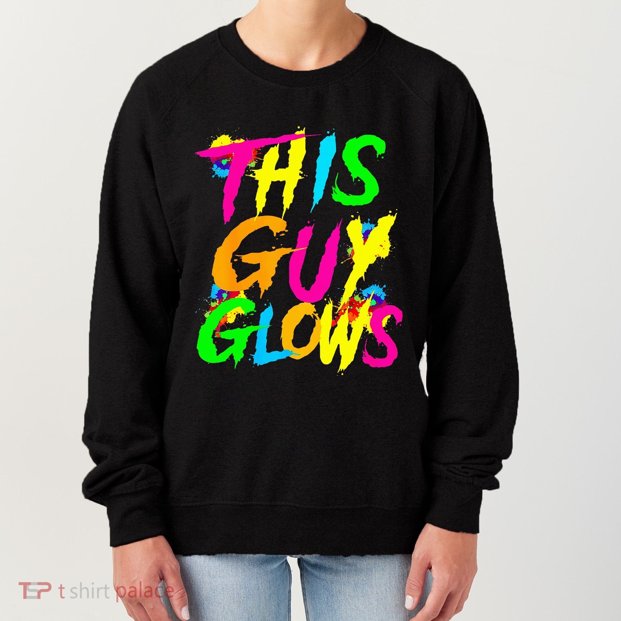 Lets A Glow Crazy Retro Colorful Quote Group Team Tie Dye Women's Sweatshirt