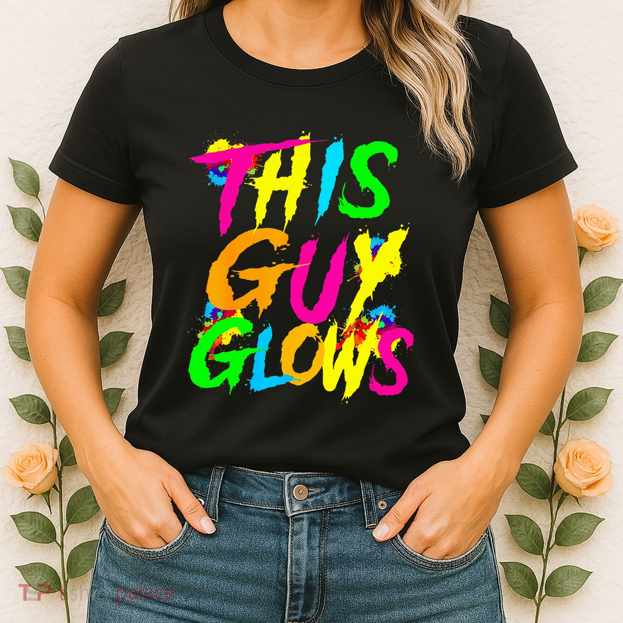 Lets A Glow Crazy Retro Colorful Quote Group Team Tie Dye Women's T-Shirt