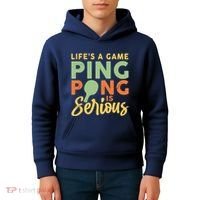Life's A Game Ping Pong Is Serious Table Tennis Paddle Kids Hoodie thumb 4