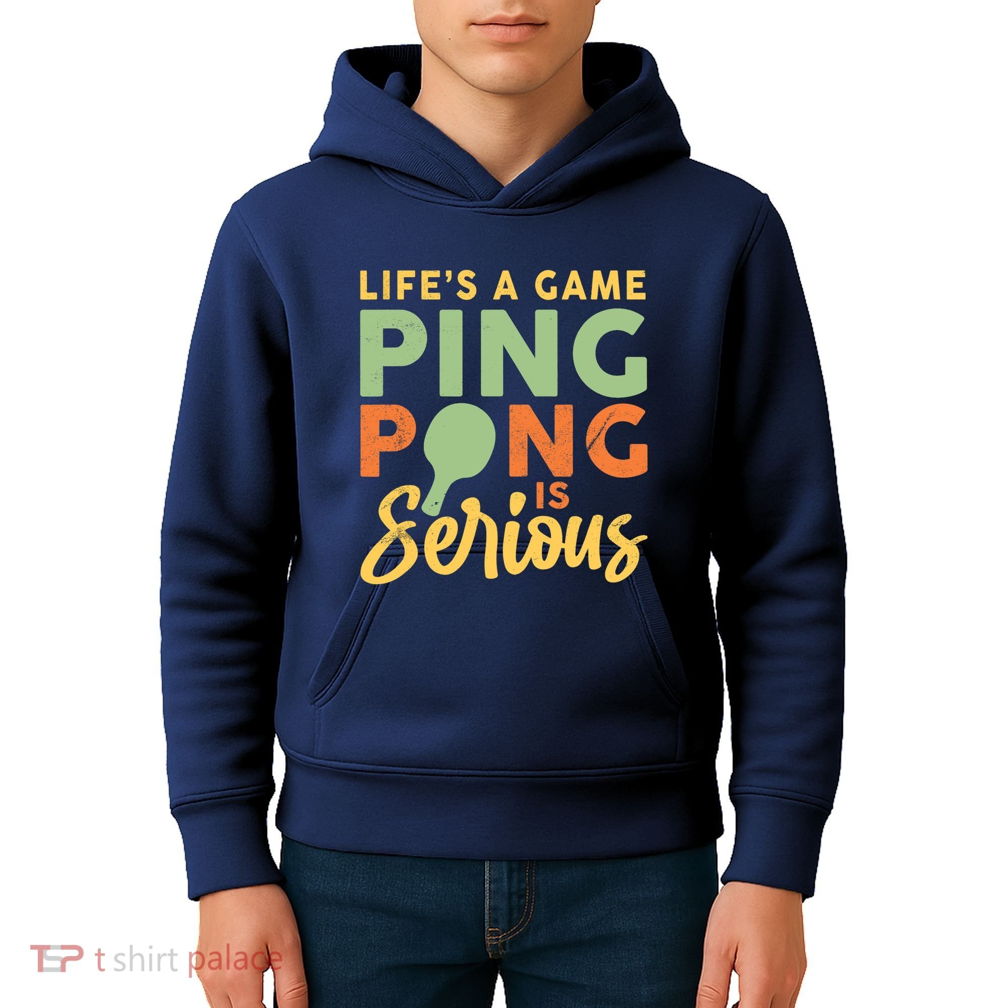 Life's A Game Ping Pong Is Serious Table Tennis Paddle Kids Hoodie