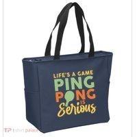 Life's A Game Ping Pong Is Serious Table Tennis Paddle Tote Bag thumb 2