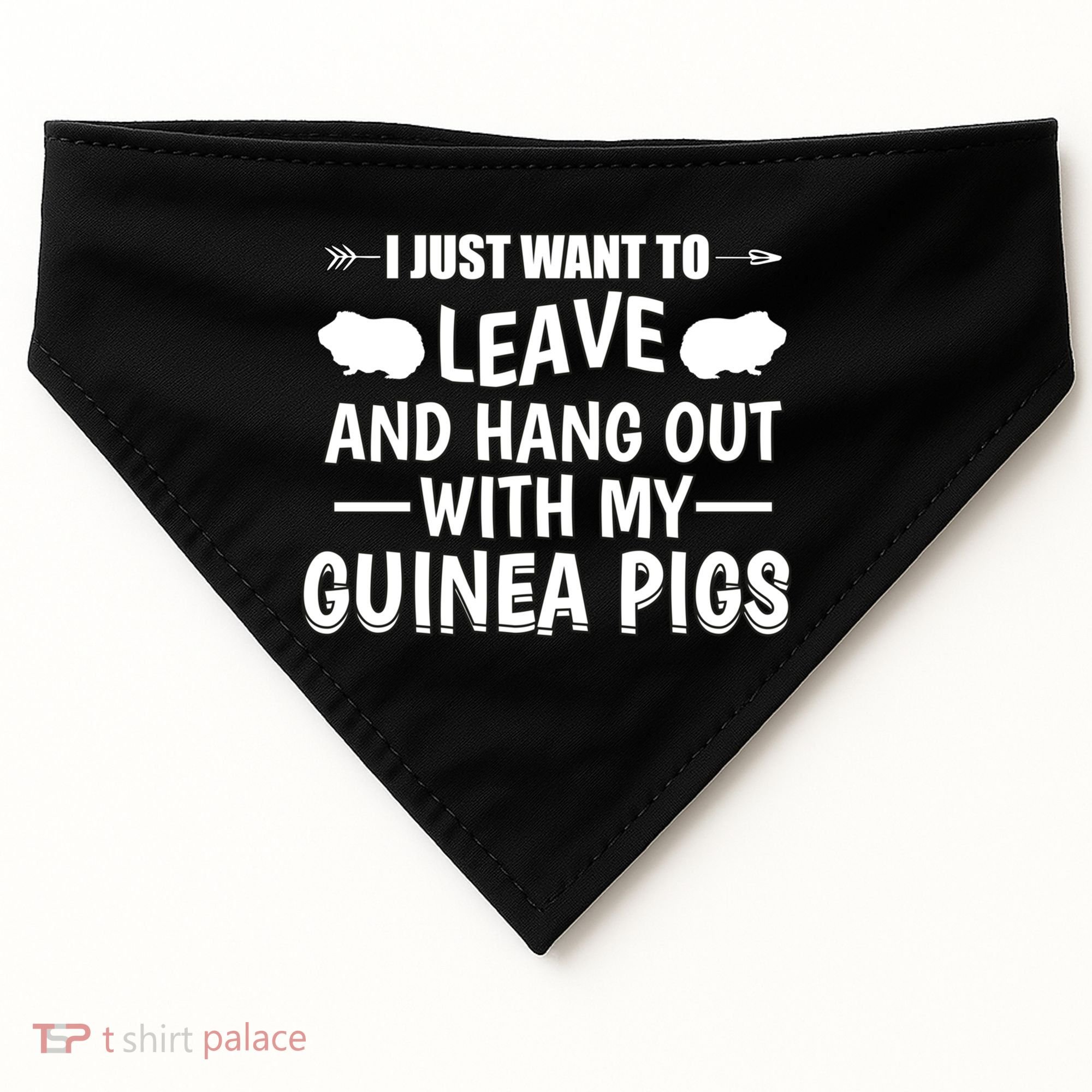 Leave And Hang Out With Guinea Pigs Gift Guinea Pig Funny Gift USA-Made Doggie Bandana