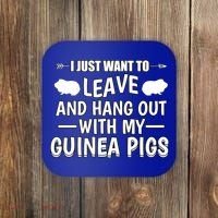 Leave And Hang Out With Guinea Pigs Gift Guinea Pig Funny Gift Coaster thumb 0