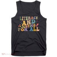 Literacy And Justice For All Reading Book Club Tank Top thumb 0