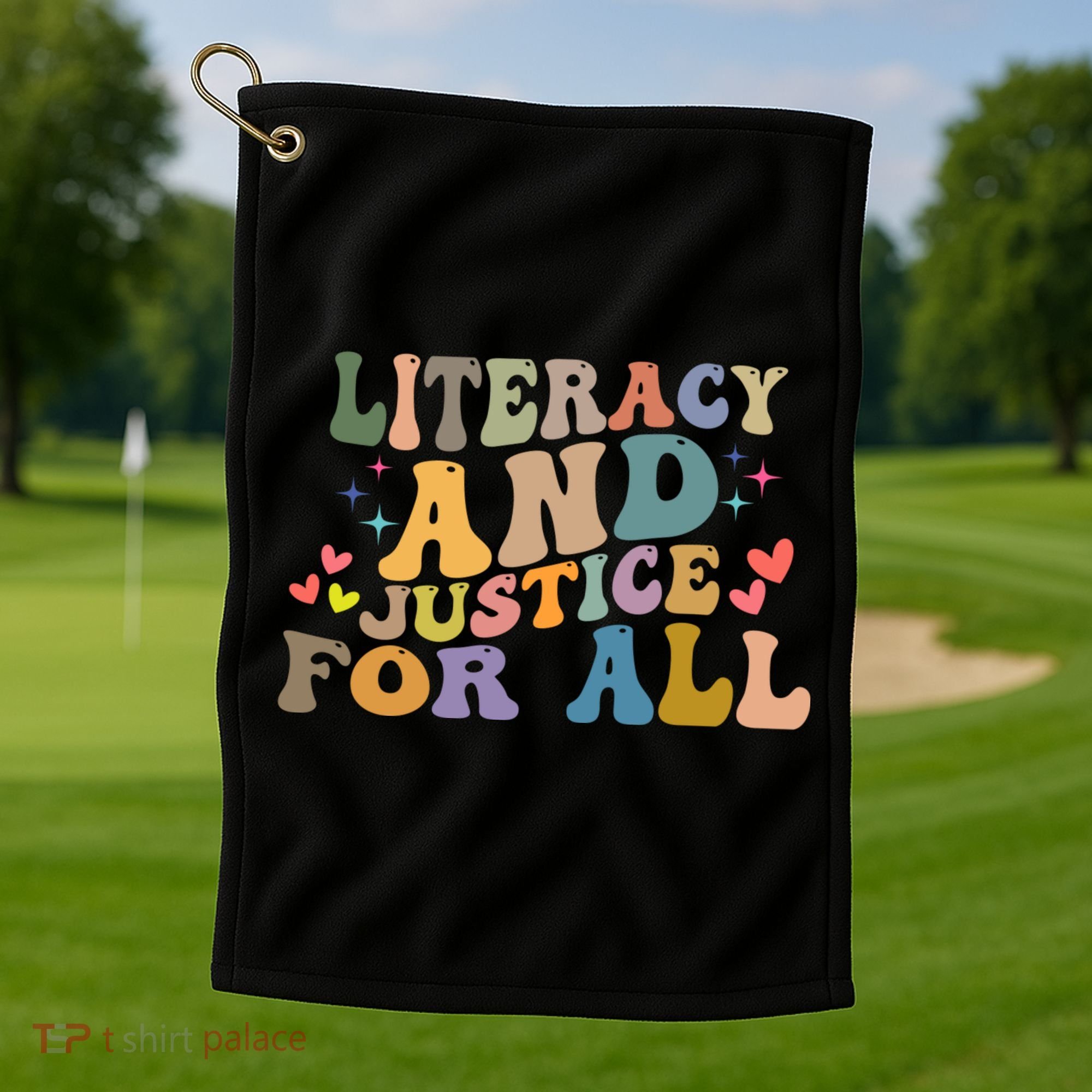Literacy And Justice For All Reading Book Club Golf Towel