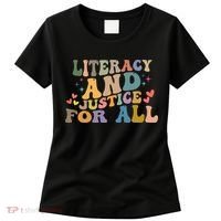Literacy And Justice For All Reading Book Club Women's T-Shirt thumb 0