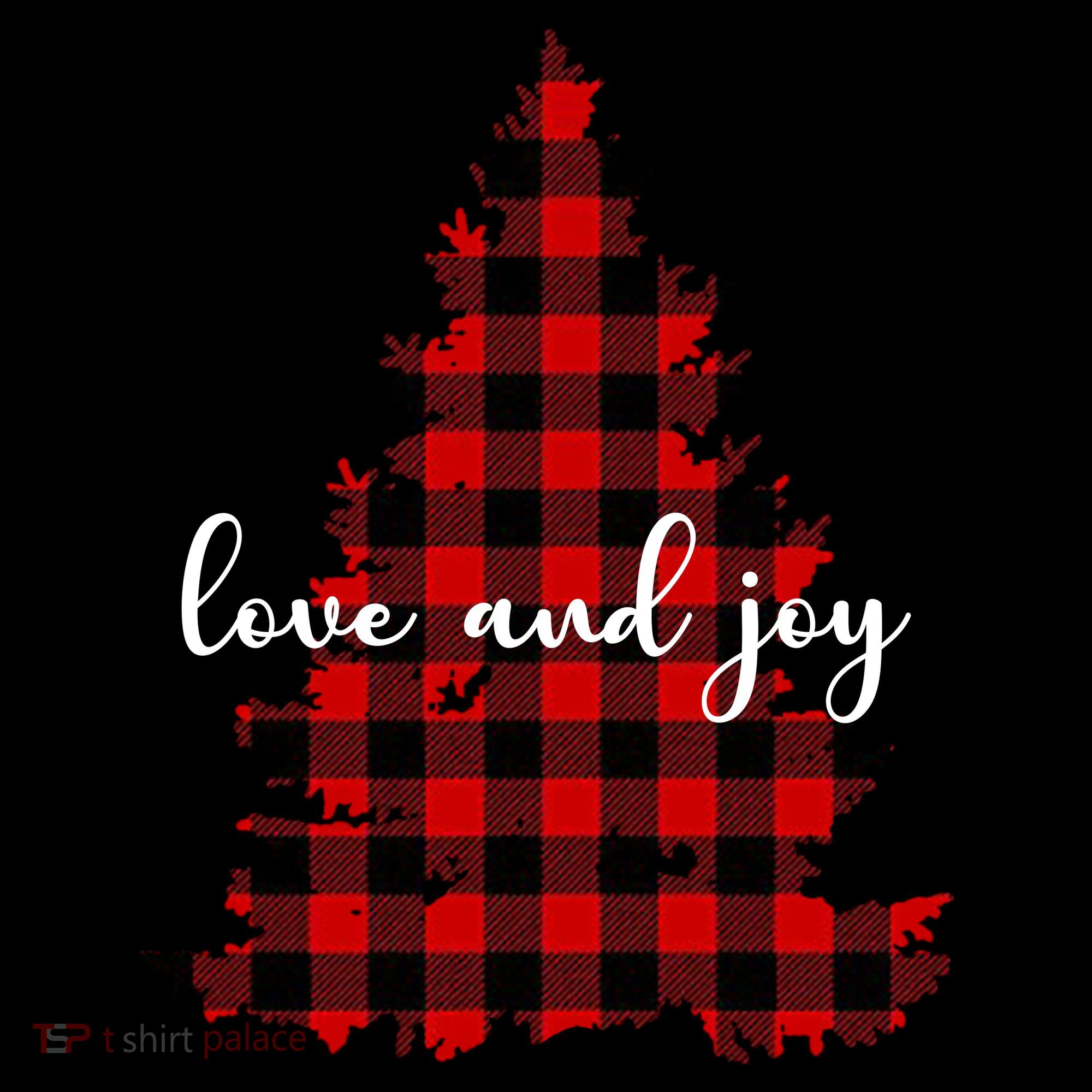 Love And Joy Checkered Christmas Tree Apron