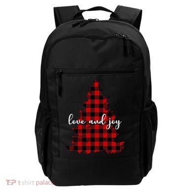 Love And Joy Checkered Christmas Tree Backpack