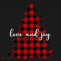 Love And Joy Checkered Christmas Tree Button thumb 1