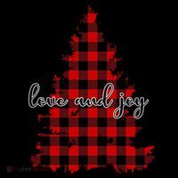 Love And Joy Checkered Christmas Tree Coffee Mug thumb 5