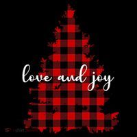 Love And Joy Checkered Christmas Tree Ornament thumb 1