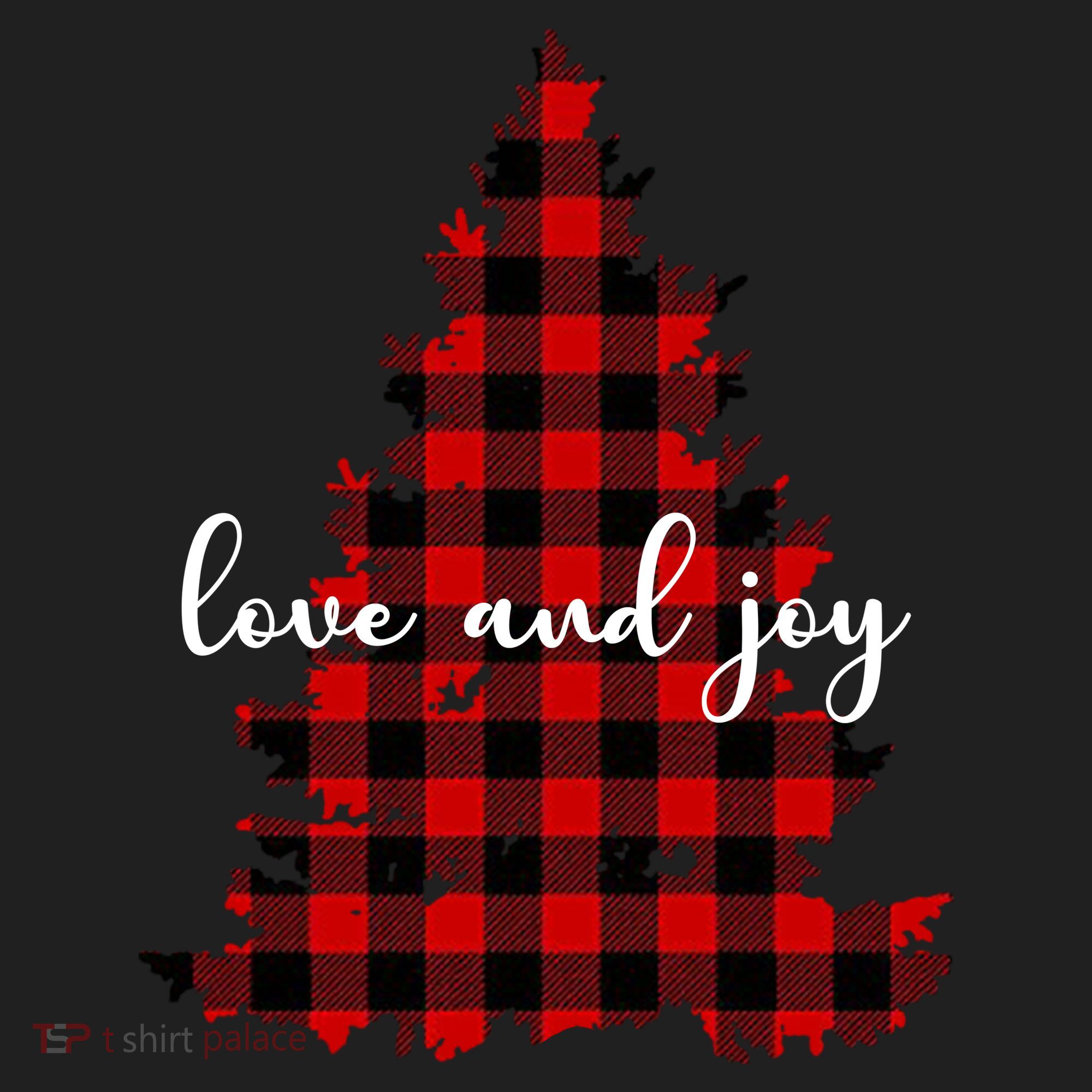 Love And Joy Checkered Christmas Tree Hat