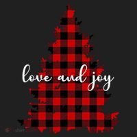 Love And Joy Checkered Christmas Tree Golf Towel thumb 3