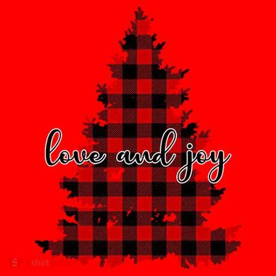Love And Joy Checkered Christmas Tree Santa Hat