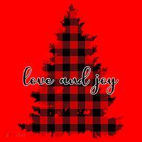 Love And Joy Checkered Christmas Tree Santa Hat thumb 1