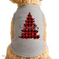 Love And Joy Checkered Christmas Tree Doggie Tank thumb 0