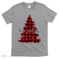 Love And Joy Checkered Christmas Tree T-Shirt thumb 0