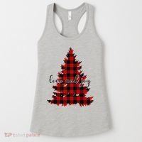 Love And Joy Checkered Christmas Tree Women's Tank Top thumb 0