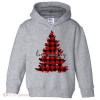 Love And Joy Checkered Christmas Tree Toddler Hoodie thumb 0