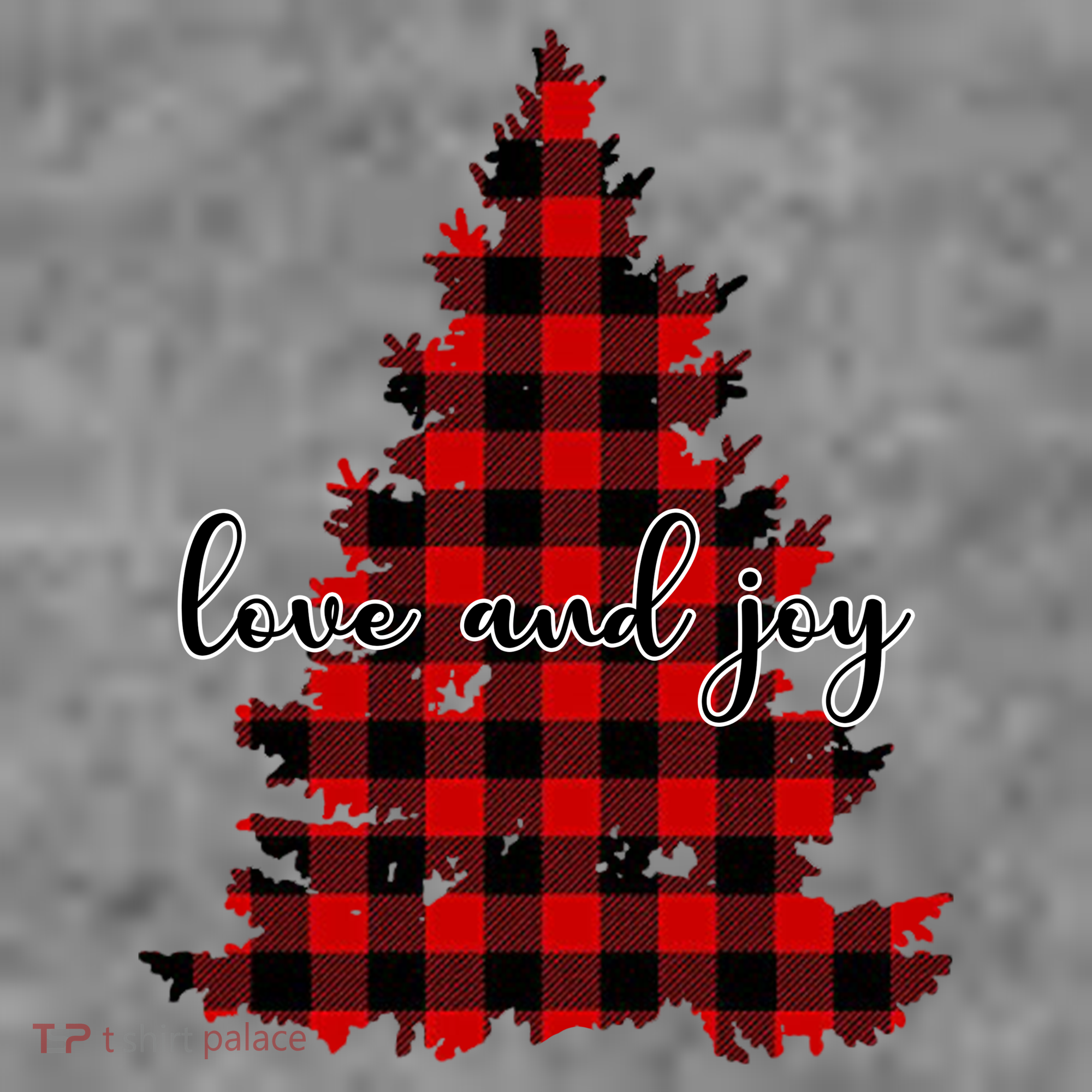 Love And Joy Checkered Christmas Tree Toddler Hoodie