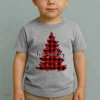 Love And Joy Checkered Christmas Tree Toddler T-Shirt thumb 2
