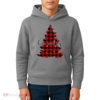 Love And Joy Checkered Christmas Tree Kids Hoodie thumb 4