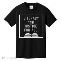 Literacy And Justice For All Literacy Teacher Reading Kids T-Shirt thumb 0
