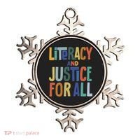 Literacy And Justice For All Protect Libraries Banned Books Ornament thumb 0