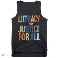Literacy And Justice For All Protect Libraries Banned Books Tank Top thumb 0