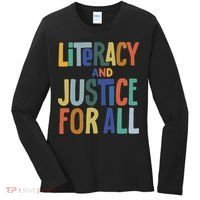 Literacy And Justice For All Protect Libraries Banned Books Women's Long Sleeve Shirt thumb 0