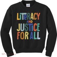 Literacy And Justice For All Protect Libraries Banned Books Kids Sweatshirt thumb 0